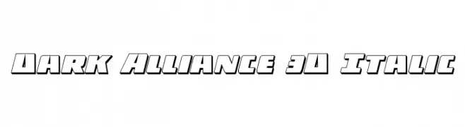 Dark Alliance 3D Italic  नि: शुल्क फ़ॉन्ट्स डाउनलोड