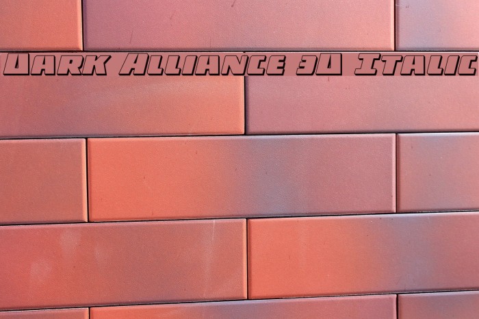 Dark Alliance 3D Italic Font examples