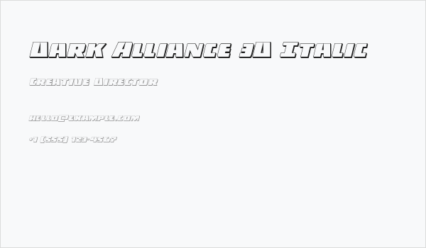 Dark Alliance 3D Italic Business Card