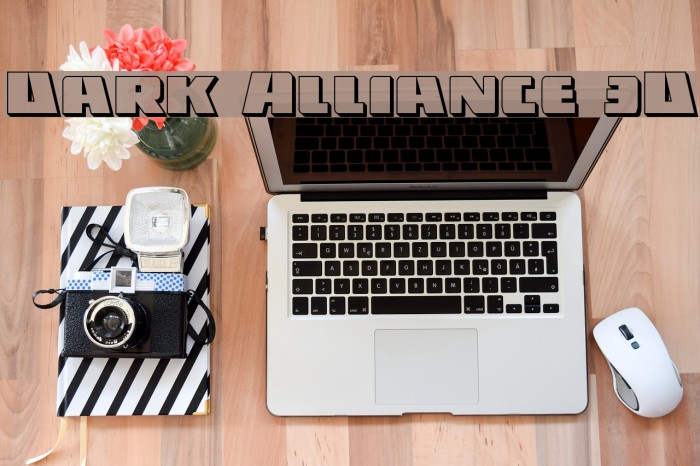 Dark Alliance 3D Font examples