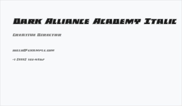 Dark Alliance Academy Italic Business Card