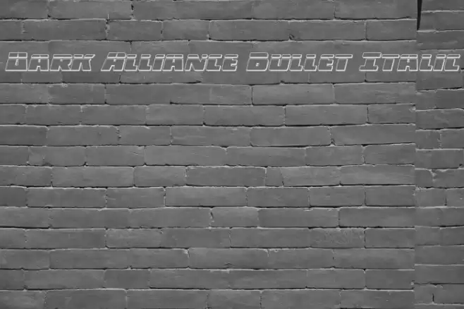 Dark Alliance Bullet Italic Font examples