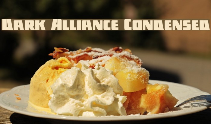 Dark Alliance Condensed Font examples