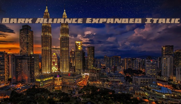 Dark Alliance Expanded Italic Font examples