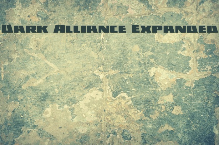 Dark Alliance Expanded Font examples