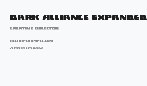 Dark Alliance Expanded Business Card