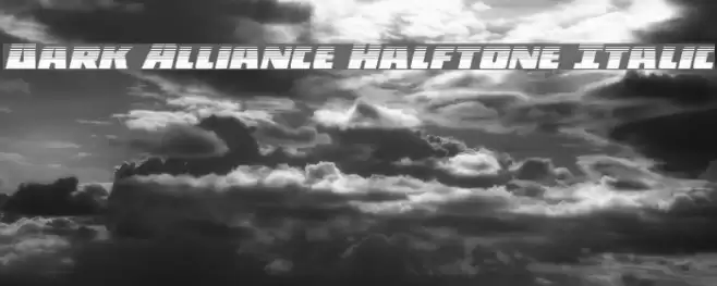 Dark Alliance Halftone Italic Font examples