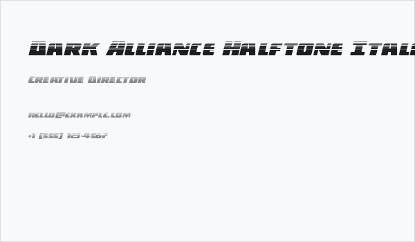 Dark Alliance Halftone Italic Business Card