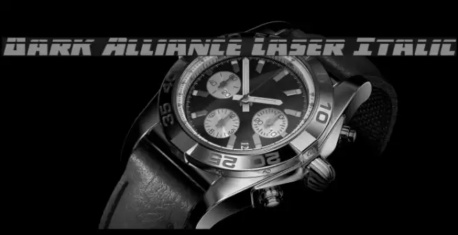 Dark Alliance Laser Italic Font examples