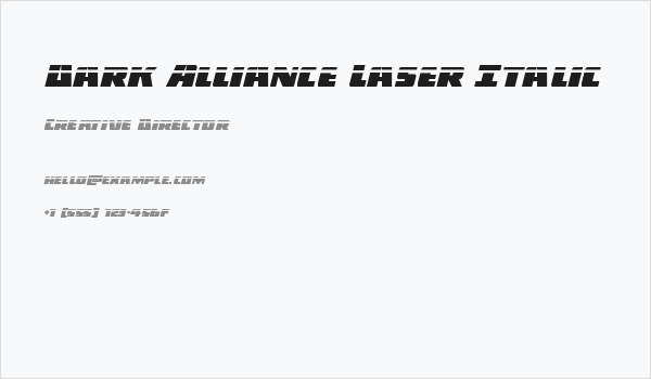 Dark Alliance Laser Italic Business Card