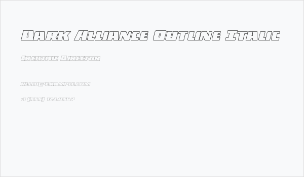 Dark Alliance Outline Italic Business Card