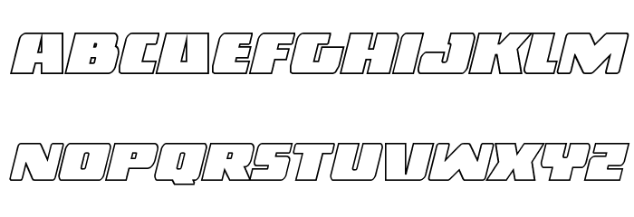 Dark Alliance Outline Italic Font LOWERCASE