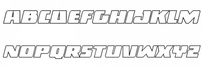 Dark Alliance Outline Italic Caratteri MINUSCOLO