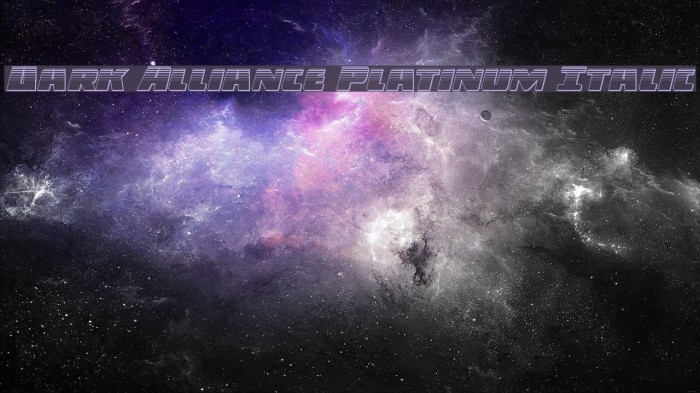 Dark Alliance Platinum Italic Example 2