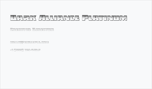 Dark Alliance Platinum Business Card