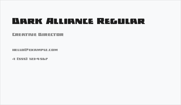 Dark Alliance Regular Business Card