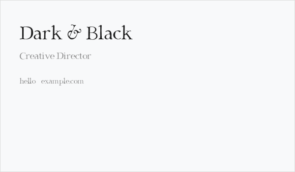 Dark & Black Business Card