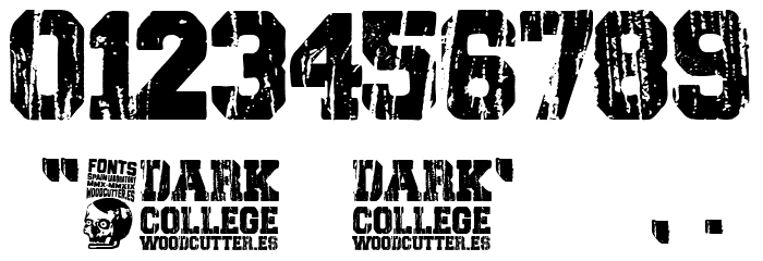 Dark College Font OTHER CHARS