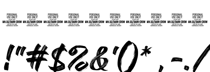 Dark Crow Italic PERSONAL USE Font OTHER CHARS