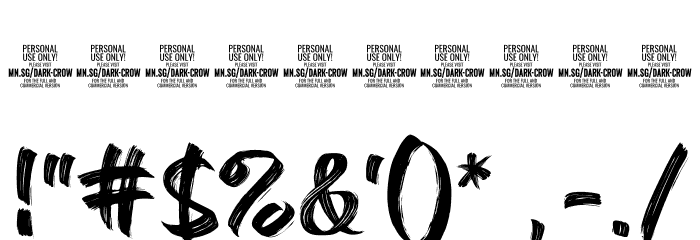 Dark Crow PERSONAL USE Font OTHER CHARS