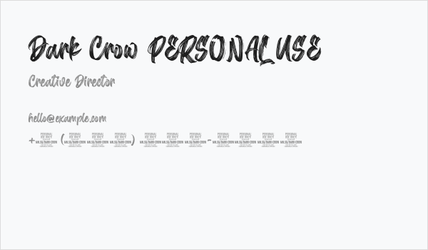 Dark Crow PERSONAL USE Business Card