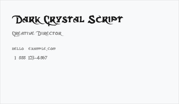 Dark Crystal Script Business Card