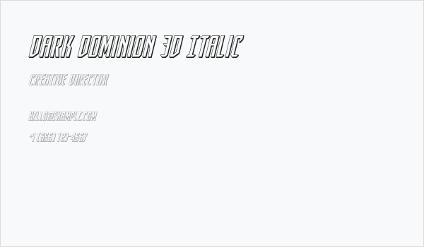 Dark Dominion 3D Italic Business Card
