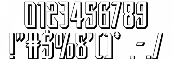 Dark Dominion 3D Font OTHER CHARS