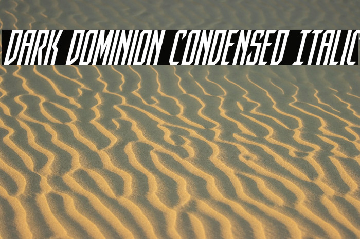 Dark Dominion Condensed Italic Example 2