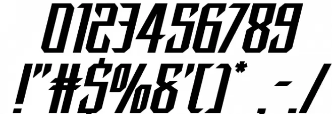 Dark Dominion Expanded Italic Font OTHER CHARS