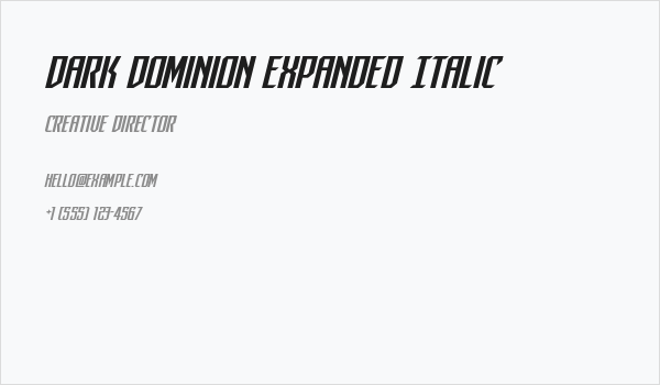 Dark Dominion Expanded Italic Business Card