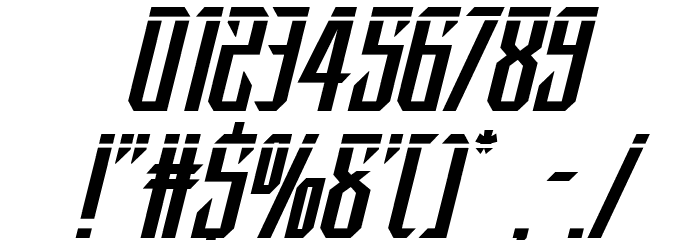 Dark Dominion Laser Italic Font OTHER CHARS