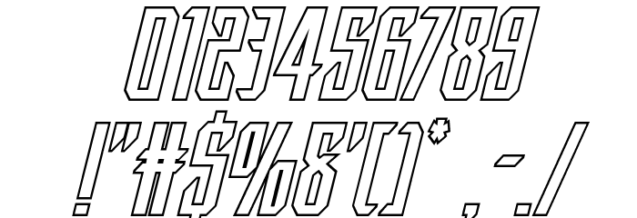 Dark Dominion Outline Italic Font OTHER CHARS