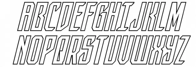 Dark Dominion Outline Italic Schriftart Groß