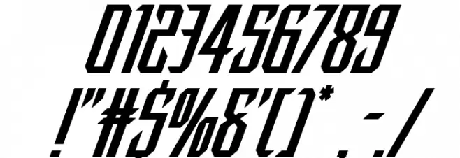 Dark Dominion Super-Italic Font OTHER CHARS
