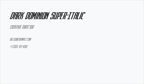 Dark Dominion Super-Italic Business Card