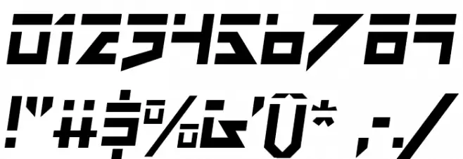 Dark Future Italic Font OTHER CHARS