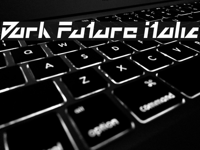 Dark Future Italic Font examples