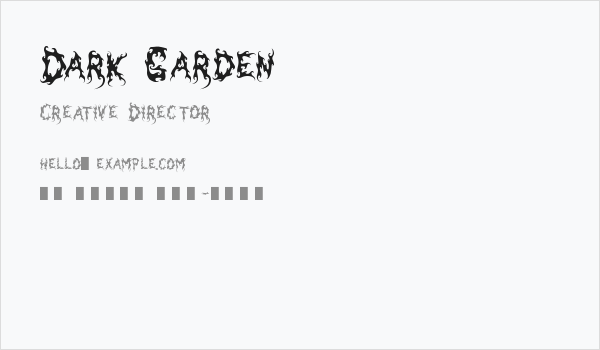 Dark Garden Business Card
