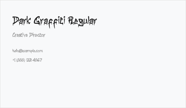 Dark Graffiti Regular Business Card