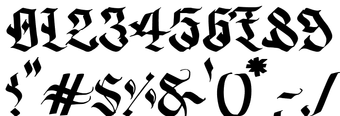 Dark Guitar Font Alte caractere