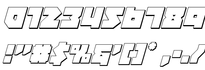 Dark Hornet 3D Italic Font OTHER CHARS