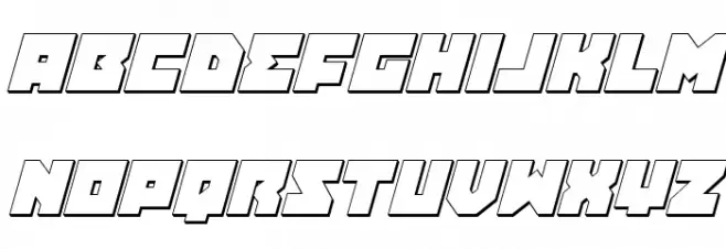 Dark Hornet 3D Italic फ़ॉन्ट लोअरकेस