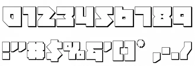 Dark Hornet 3D Font OTHER CHARS