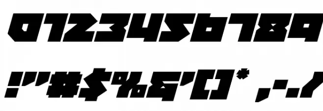 Dark Hornet Expanded Italic Font OTHER CHARS