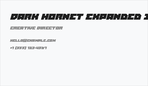 Dark Hornet Expanded Italic Business Card