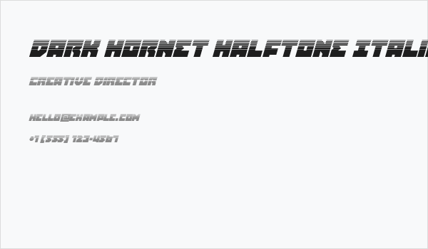 Dark Hornet Halftone Italic Business Card