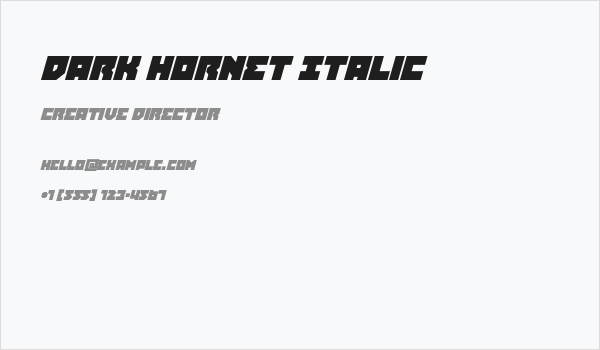 Dark Hornet Italic Business Card