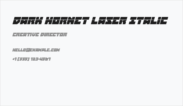 Dark Hornet Laser Italic Business Card