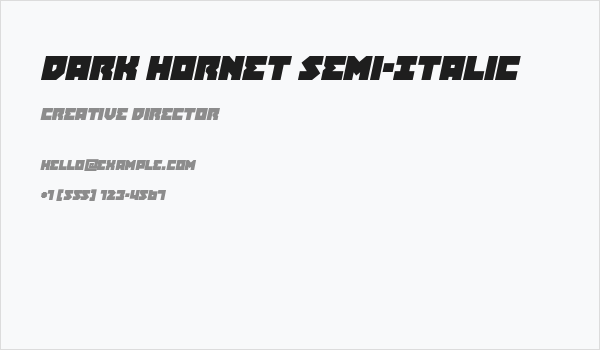 Dark Hornet Semi-Italic Business Card